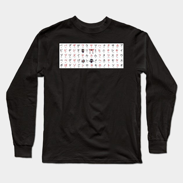 Ninka Katakana Chart With Phonetic Variations Long Sleeve T-Shirt by kansaikate